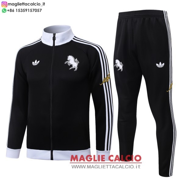 nuova juventus insieme completo nero bianco bambino giacca lunga zip 2026-2027