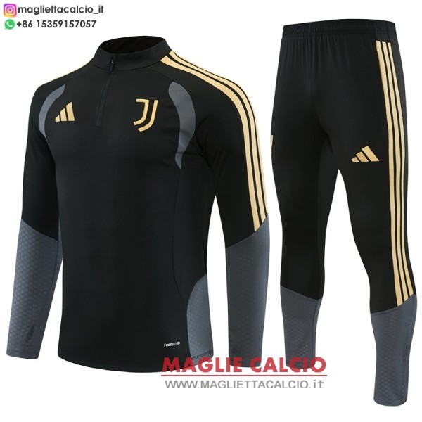 nuova juventus insieme completo nero giallo grigio bambino felpa da allenamento 2026-2027