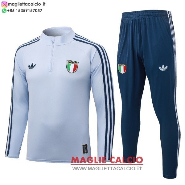 nuova italia insieme completo blu mezza cerniera felpa da allenamento 2026