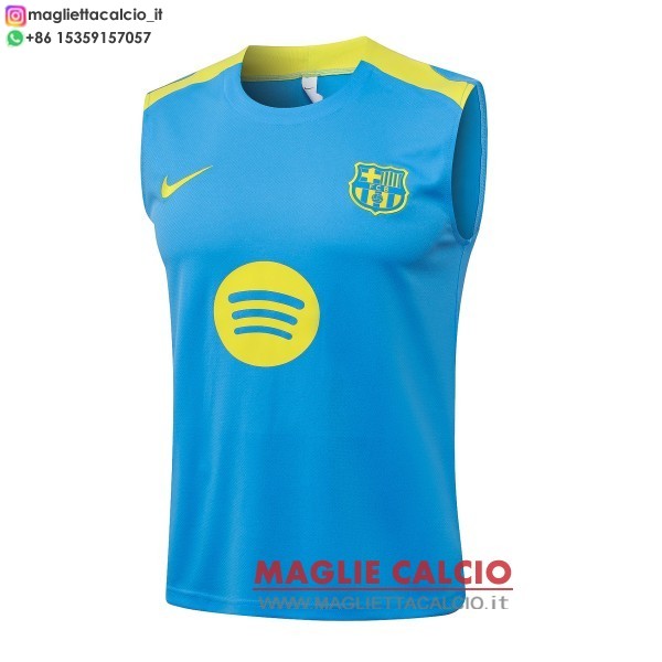nuova formazione senza maniche divisione maglietta barcelona 2025-2026 blu i giallo