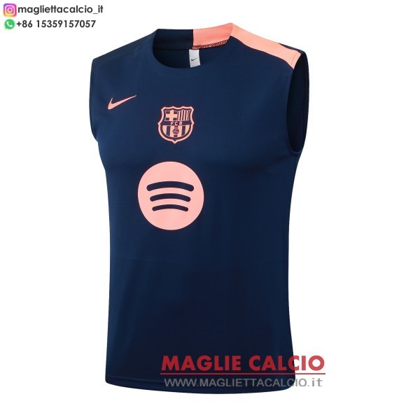 nuova formazione senza maniche divisione maglietta barcelona 2025-2026 blu navy rosa