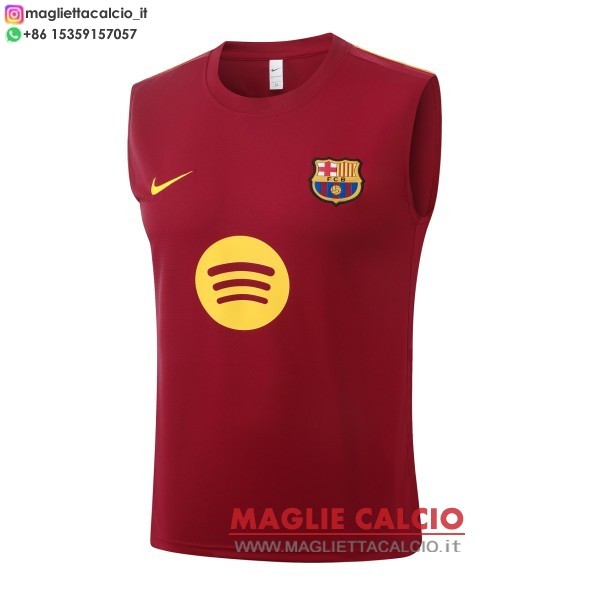nuova senza maniche formazione senza maniche divisione maglietta barcelona 2025-2026 borgogna giallo