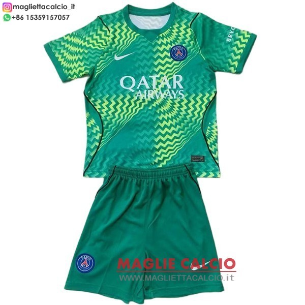 nuova portiere magliette paris saint germain set completo bambino 2026-2027 verde