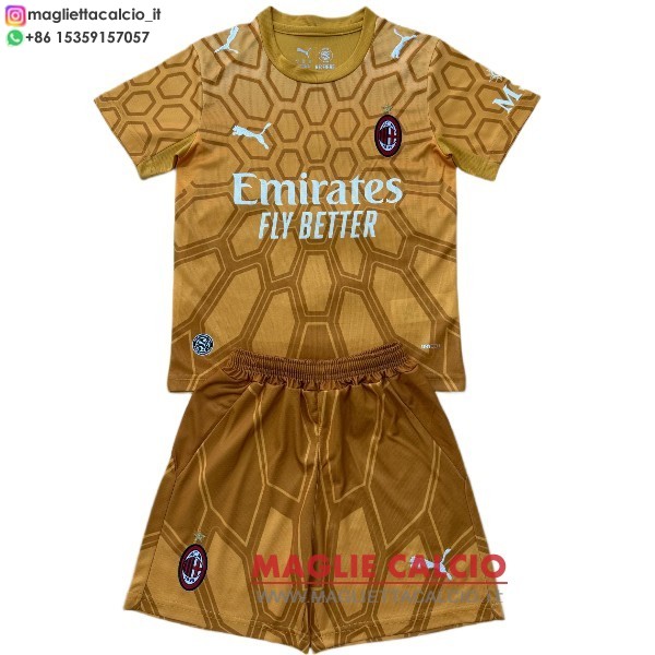 nuova portiere magliette ac milan set completo bambino 2026-2027 arancione