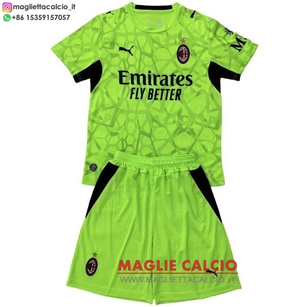 nuova portiere magliette ac milan set completo bambino 2026-2027 verde luce