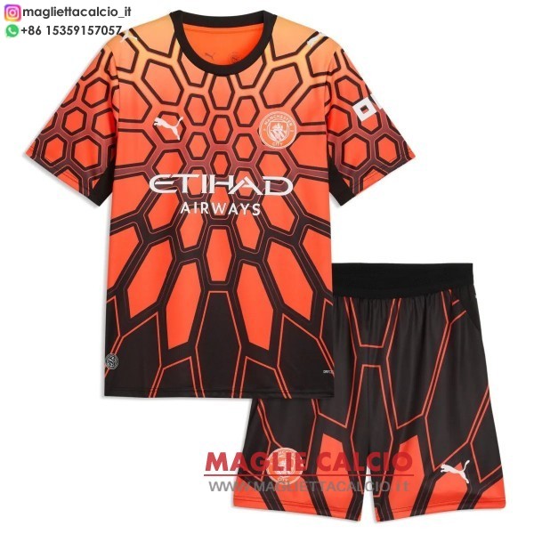nuova portiere magliette manchester city set completo bambino 2026-2027 arancione