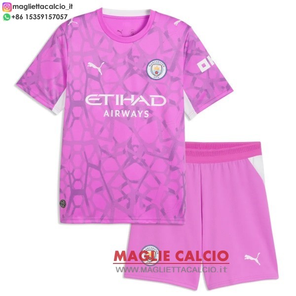 nuova portiere magliette manchester city set completo bambino 2026-2027 rosa
