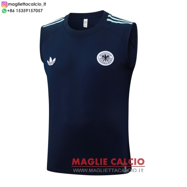 nuova senza maniche formazione divisione magliette germania 2026 blu navy