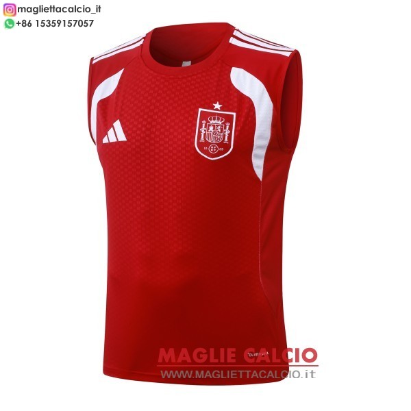 nuova formazione divisione senza maniche magliette spagna 2026 rosso bianco