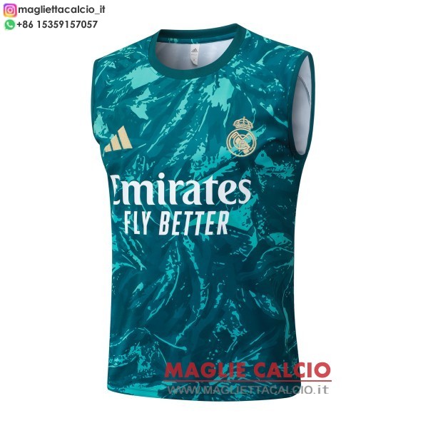 nuova formazione senza maniche divisione maglietta real madrid 2026-2027 verde bianco