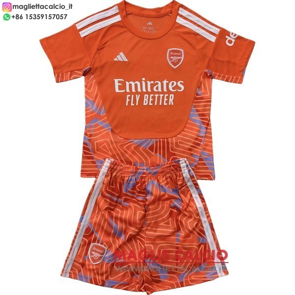 nuova portiere magliette arsenal set completo bambino 2026-2027 arancione