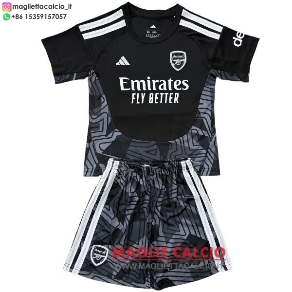 nuova portiere magliette arsenal set completo bambino 2026-2027 nero