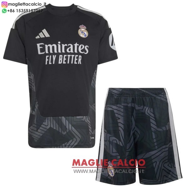 nuova portiere maglietta real madrid set completo bambino 2026-2027 nero