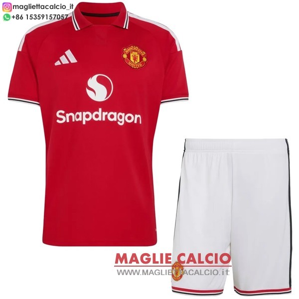 nuova prima maglietta manchester united set completo bambino 2026-2027