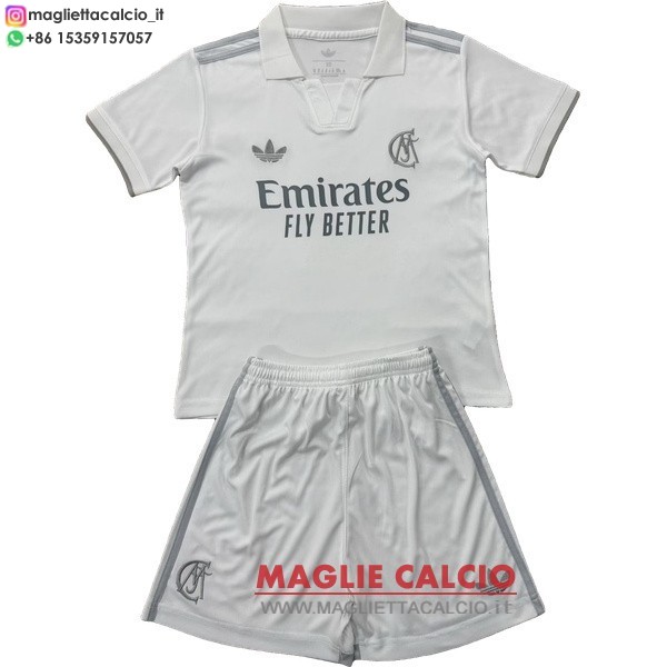 nuova speciale maglietta real madrid set completo bambino 2026-2027 bianco