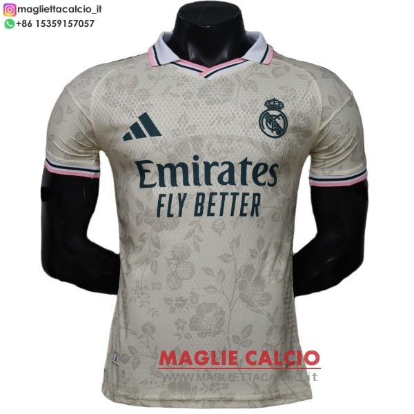 nuova speciale giocatori divisione magliette real madrid 2026-2027 giallo rosa