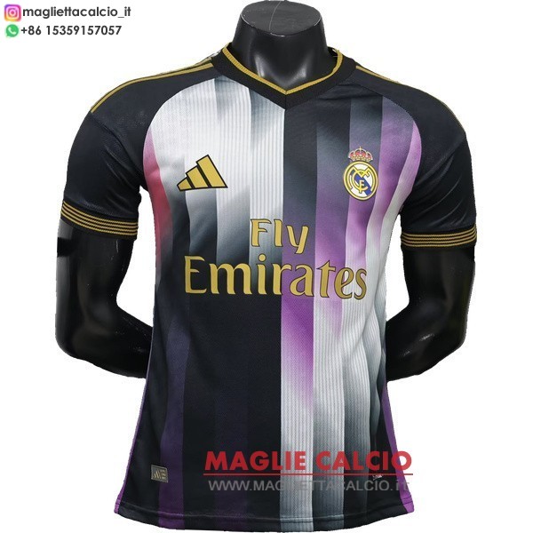 nuova speciale giocatori divisione magliette real madrid 2026-2027 nero bianco purpureo