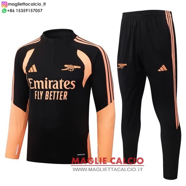 nuova arsenal insieme completo nero arancione felpa da allenamento 2026-2027