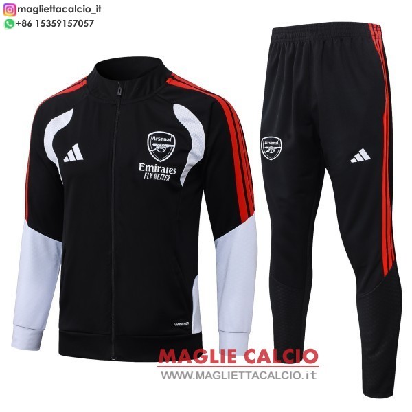 nuova arsenal insieme completo nero rosso bianco giacca lunga zip 2026-2027