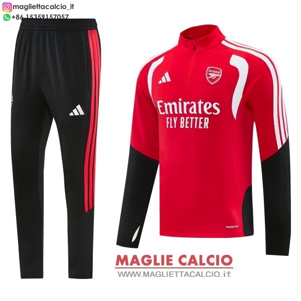 nuova arsenal insieme completo rosso i nero bianco felpa da allenamento 2026-2027