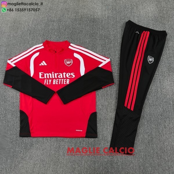 nuova arsenal insieme completo rosso i nero bianco felpa da allenamento 2026-2027