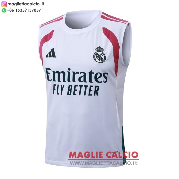 nuova formazione senza maniche divisione maglietta real madrid 2026-2027 bianco rosa