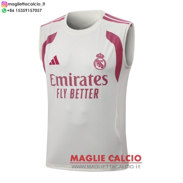 nuova formazione senza maniche divisione maglietta real madrid 2026-2027 giallo rosa