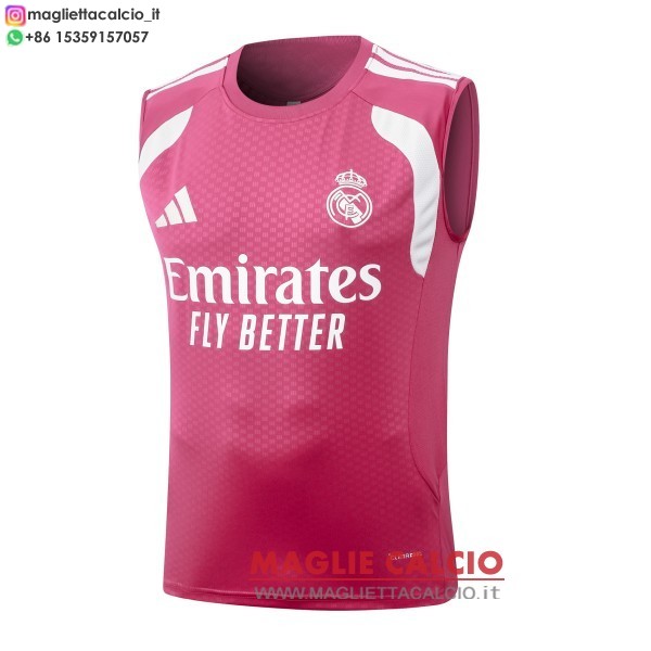 nuova formazione senza maniche divisione maglietta real madrid 2026-2027 rosa bianco