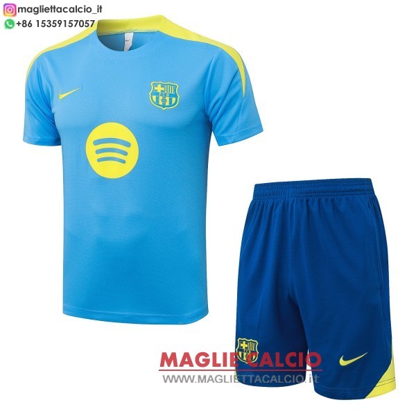 nuova formazione divisione maglietta set completo barcelona 2025-2026 blu i giallo