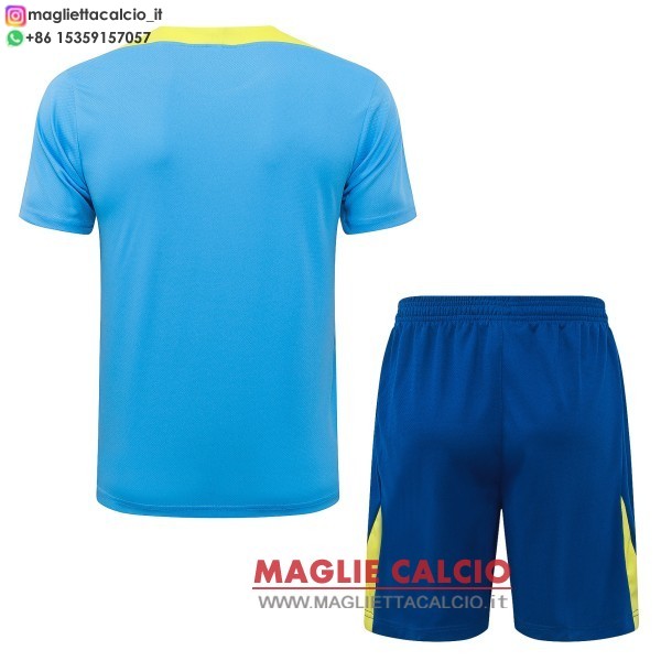 nuova formazione divisione maglietta set completo barcelona 2025-2026 blu i giallo
