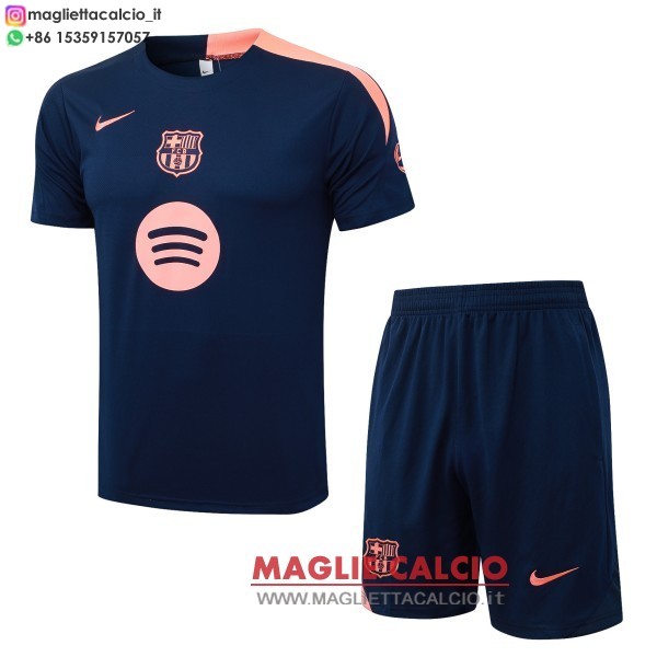 nuova formazione divisione maglietta set completo barcelona 2025-2026 blu navy rosa