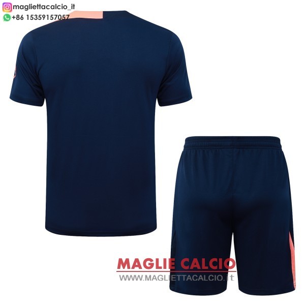 nuova formazione divisione maglietta set completo barcelona 2025-2026 blu navy rosa