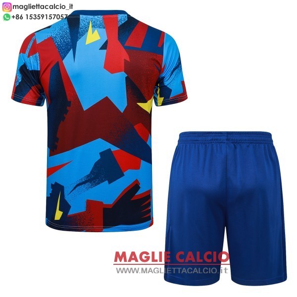 nuova formazione divisione maglietta set completo barcelona 2025-2026 blu rosso giallo