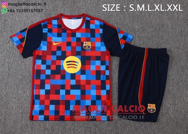 nuova formazione divisione maglietta set completo barcelona 2026-2027 rosso blu giallo