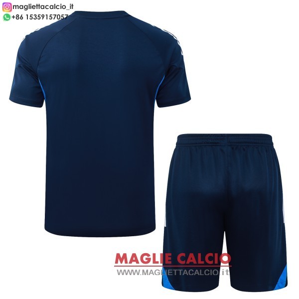 nuova formazione divisione maglietta set completo real madrid 2025-2026 blu navy bianco