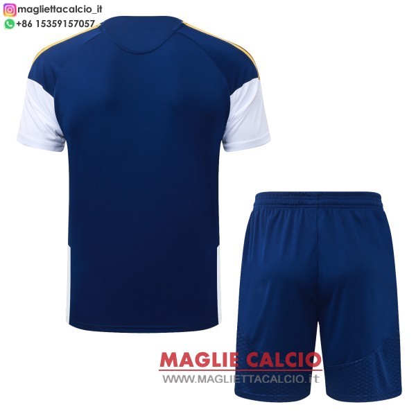 nuova formazione divisione maglietta set completo real madrid 2025-2026 blu navy giallo bianco