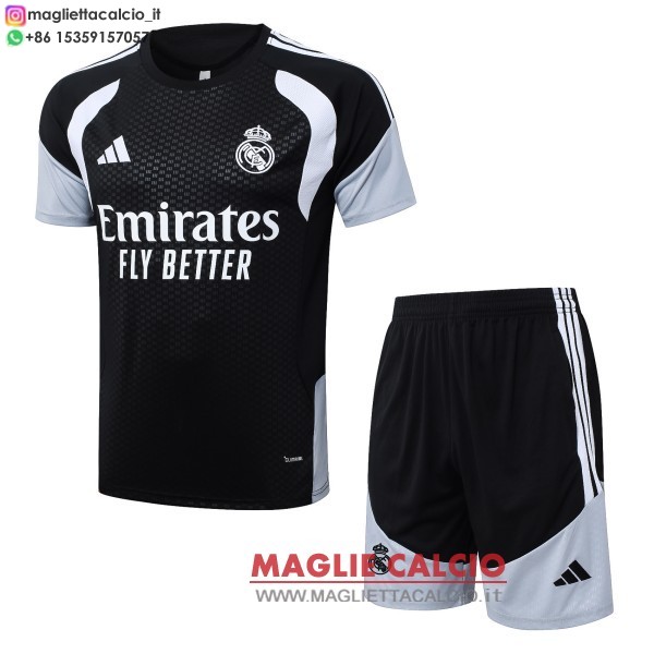 nuova formazione divisione maglietta set completo real madrid 2026-2027 nero bianco