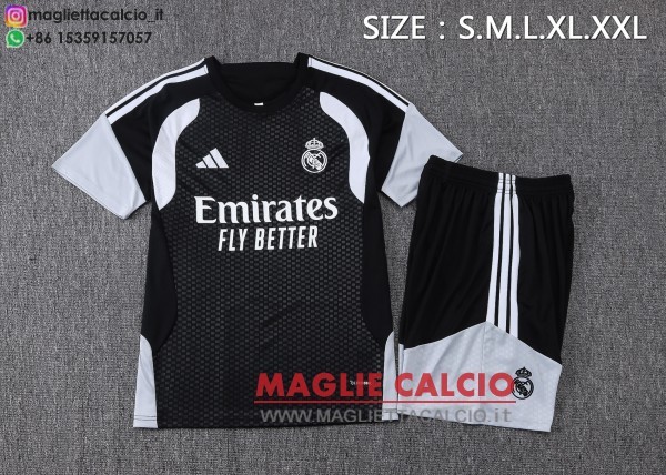 nuova formazione divisione maglietta set completo real madrid 2026-2027 nero bianco