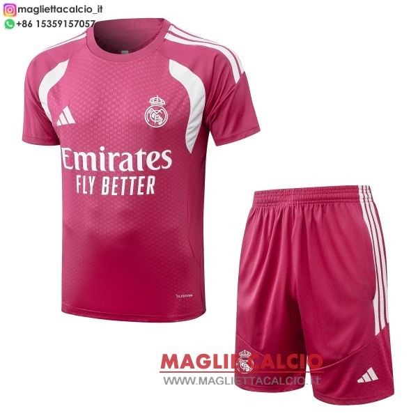nuova formazione divisione maglietta set completo real madrid 2026-2027 rosa bianco