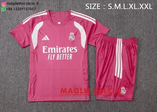 nuova formazione divisione maglietta set completo real madrid 2026-2027 rosa bianco