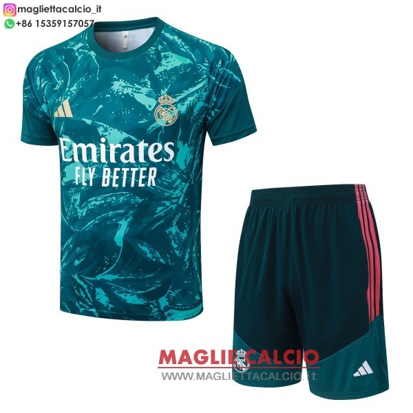 nuova formazione divisione maglietta set completo real madrid 2026-2027 verde bianco rosa