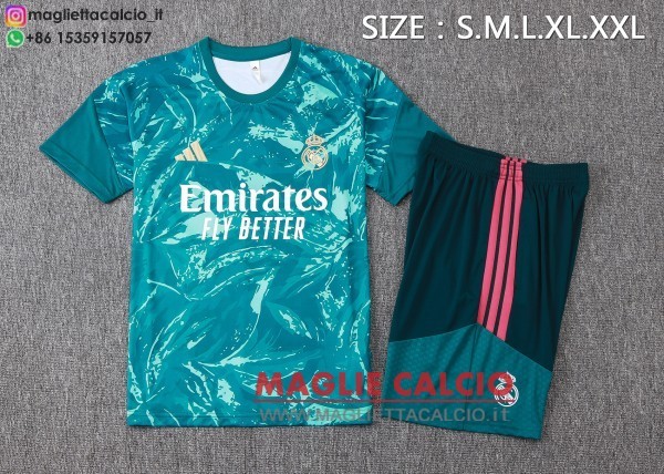 nuova formazione divisione maglietta set completo real madrid 2026-2027 verde bianco rosa