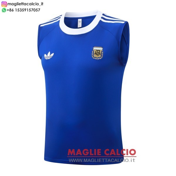 nuova formazione senza maniche divisione maglietta argentina 2026 blu bianco