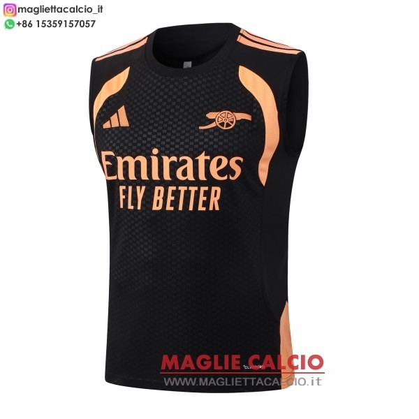 nuova formazione senza maniche divisione maglietta arsenal 2026-2027 nero arancione