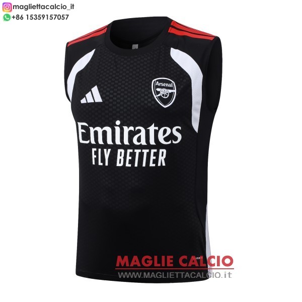 nuova formazione senza maniche divisione maglietta arsenal 2026-2027 nero rosso bianco