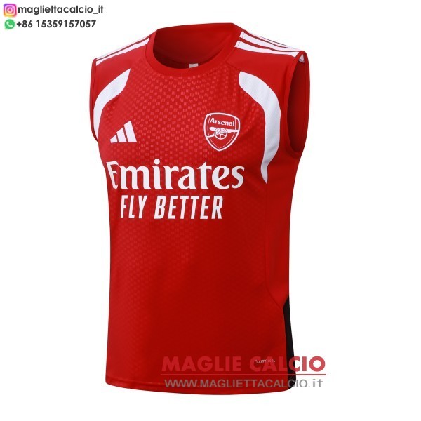 nuova formazione senza maniche divisione maglietta arsenal 2026-2027 rosso bianco