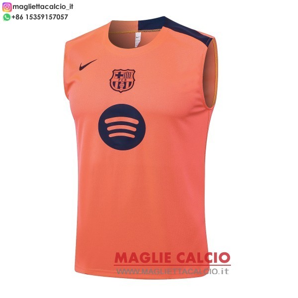 nuova formazione senza maniche divisione maglietta barcelona 2025-2026 arancione blu