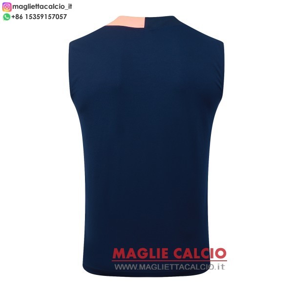 nuova formazione senza maniche divisione maglietta barcelona 2025-2026 blu navy rosa