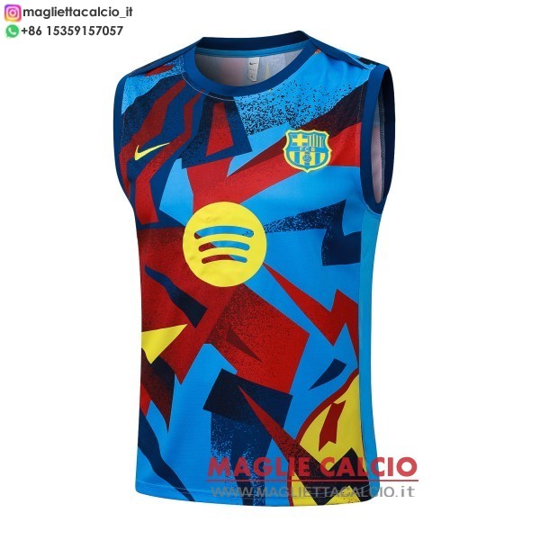 nuova formazione senza maniche divisione maglietta barcelona 2025-2026 blu rosso giallo