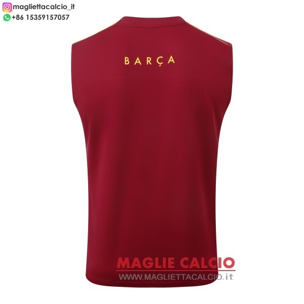 nuova formazione senza maniche divisione maglietta barcelona 2025-2026 borgogna giallo